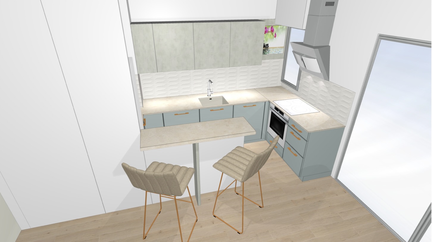 Conception 3D cuisine sur mesure Antibes – électroménager intégré et agencement optimisé