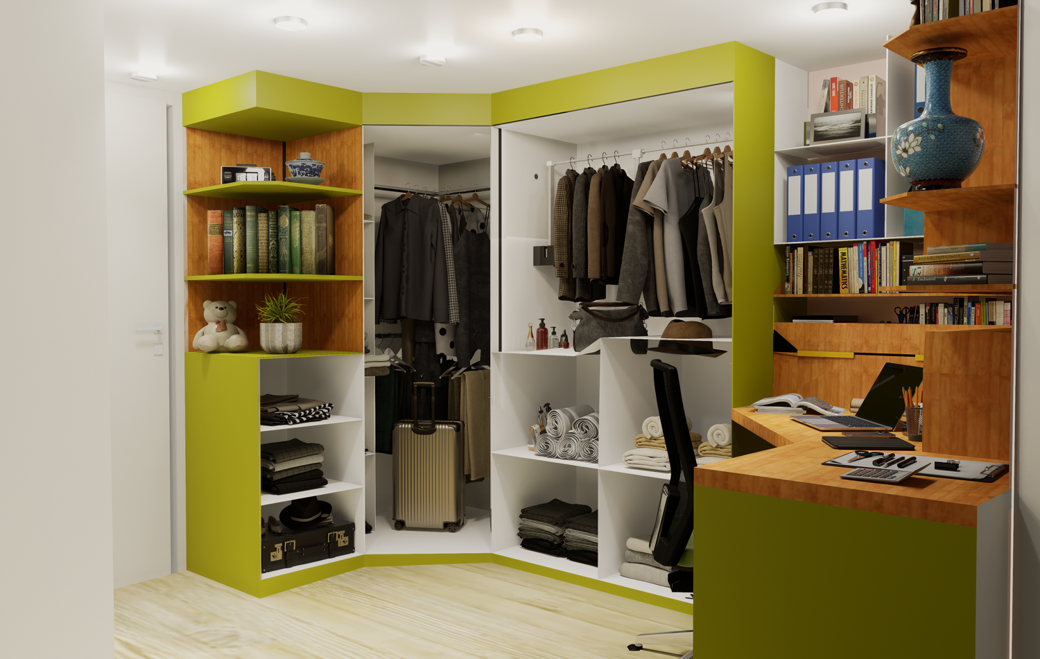 Conception 3D dressing sur mesure Antibes – niches ouvertes, penderies et tiroirs RC Design Intérieur