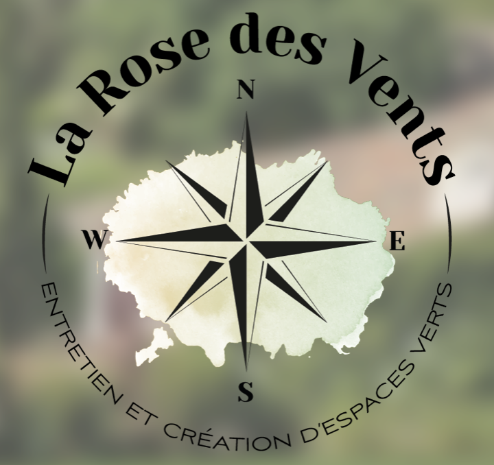 Logo officiel Rose des Vents, enseigne d'entretien jardin xtérieure
