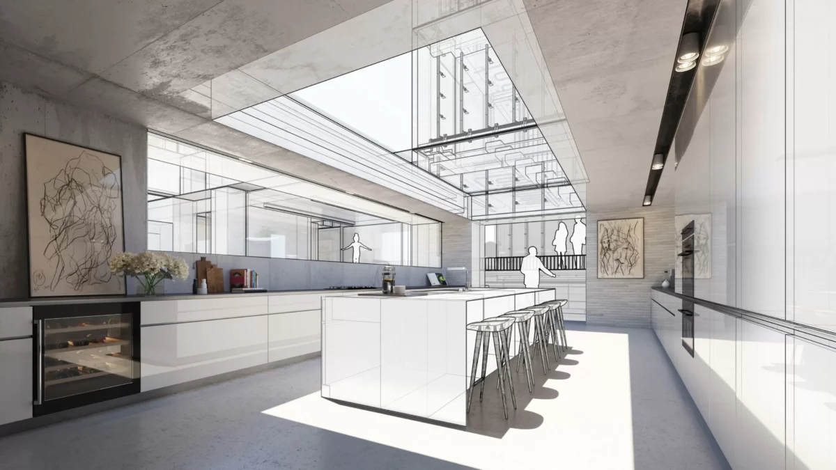 Projection SketchUp d’un appartement – plan 3D rénovation intérieure Antibes