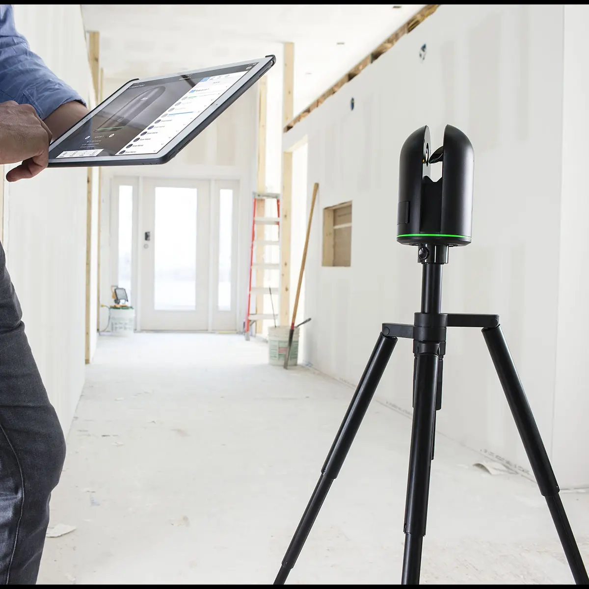 Scan 3D d’un chantier de rénovation intérieure avec scanner Leica BLK360 pour relevé et modélisation d’un logement existant